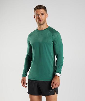 Gymshark Apex Seamless Muške Dugi Rukav Zelene Zelene | HR 2617YXF